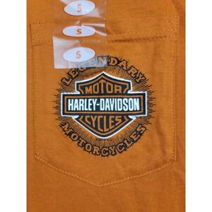 Harley-Davidson Kuwait Pocket T-Shirt Mens Small Orange Graphic New NWT